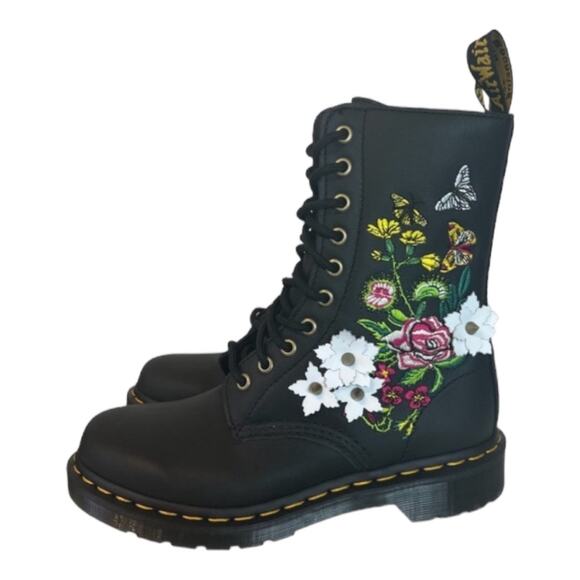Dr. Martens 1490 Floral Bloom Leather Mid-Calf Combat Boots Women Size 7 - Picture 2 of 10